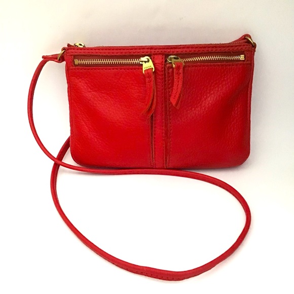 Fossil Bags Fossil Red Leather Small Crossbody Bag Poshmark